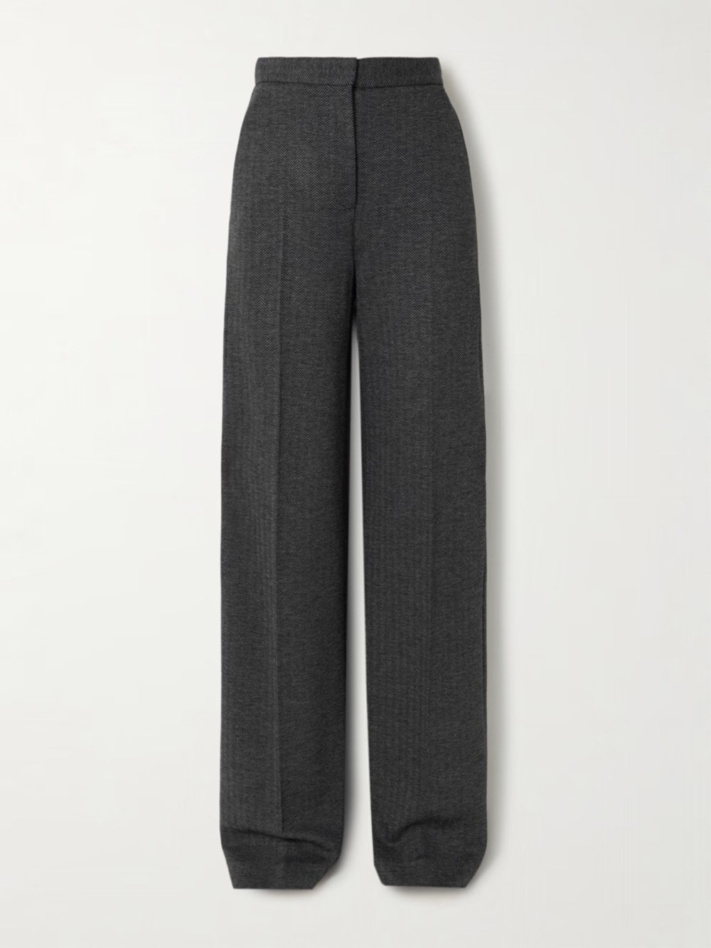 MaxMara Pleated herringbone wool-blend wide-leg pants Size 8